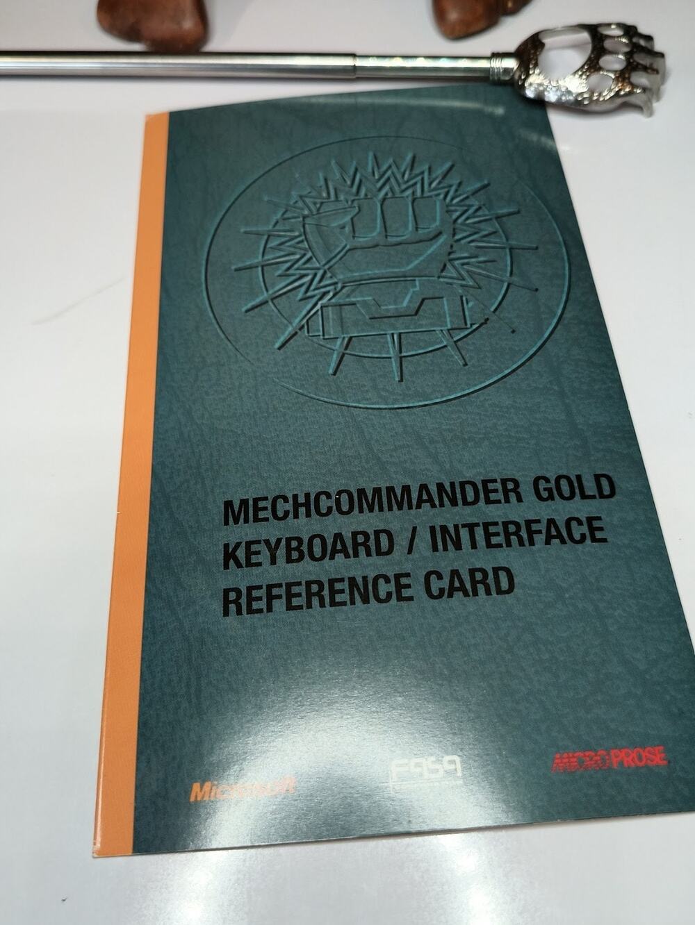 MechCommander Keyboard Interface Reference Card - Vintage Gaming Collectible
